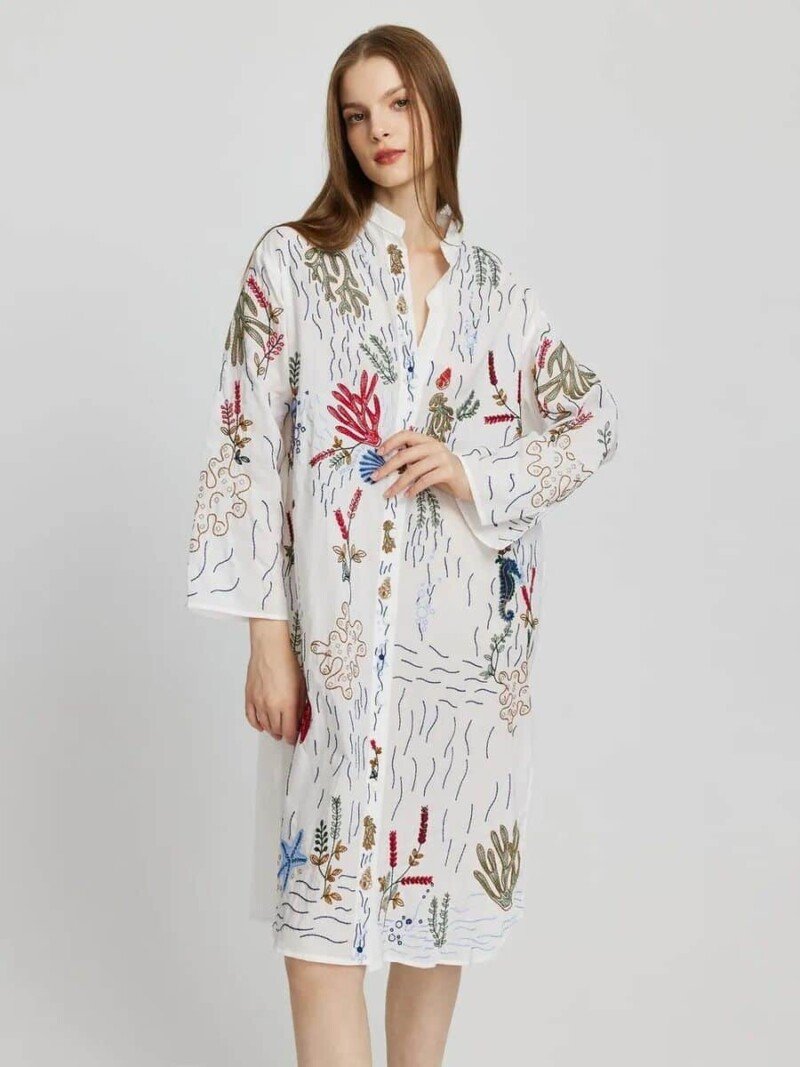 Γυναικείο Καφτάνι με Κέντημα